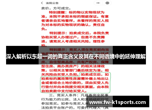 深入解析以东超一词的真正含义及其在不同语境中的延伸理解 深入解析以东超一词的真正含义及其在不同语境中的延伸理解